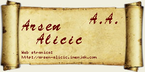 Arsen Aličić vizit kartica